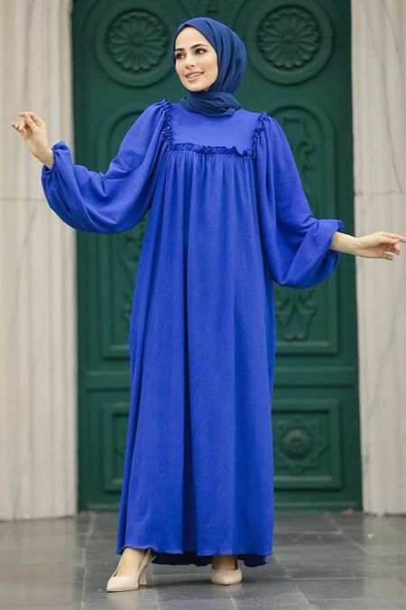 Neva Style Sax Blue Muslim Dress Sx Neva Style