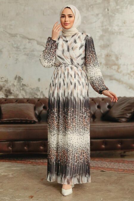 Neva Style White Hijab Maxi Dress B Neva Style