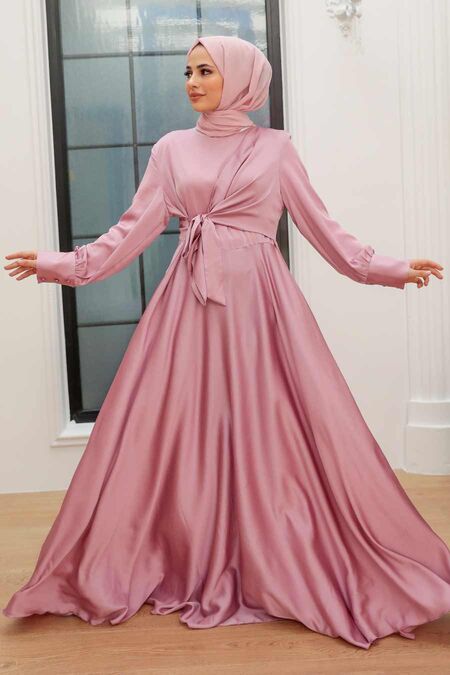 Neva Style Pink Turkish Hijab Evening Gown P