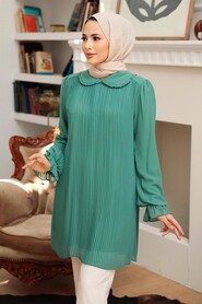 Almond Green Hijab Tunic 20621CY - Thumbnail