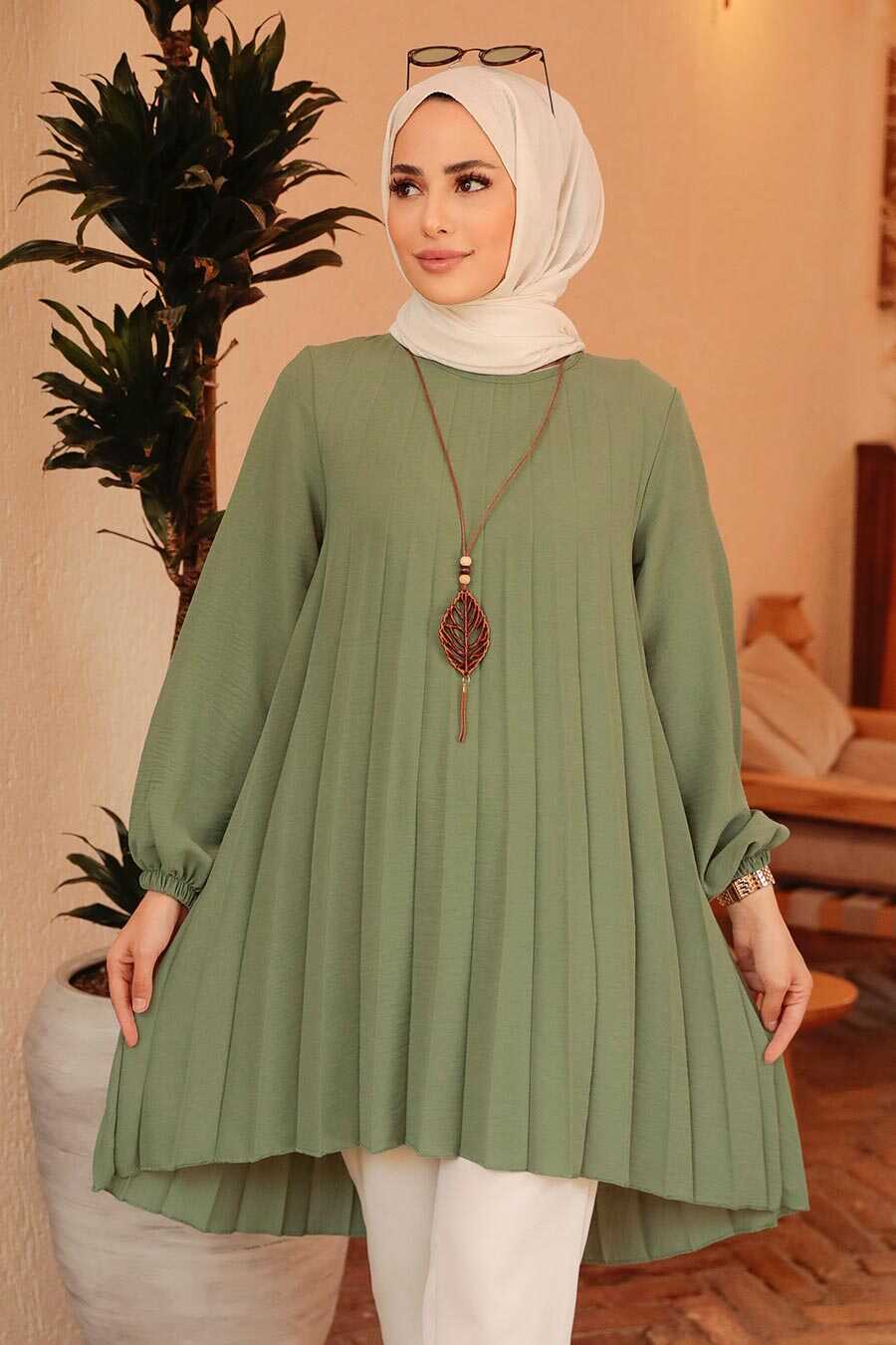 Almond Green Hijab Tunic 4103CY