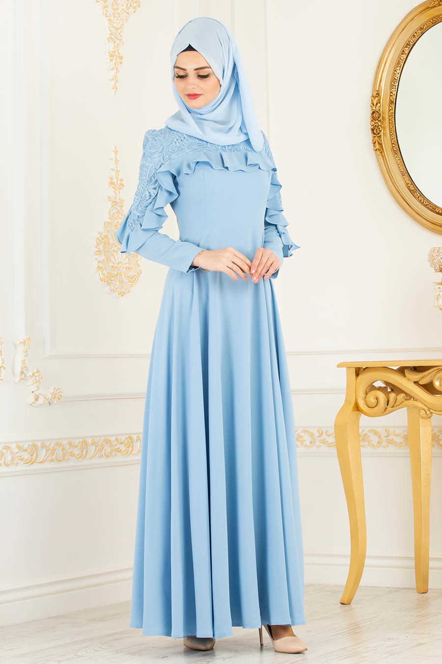 baby blue abaya