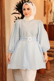Baby Blue Hijab Tunic 40681BM - Thumbnail