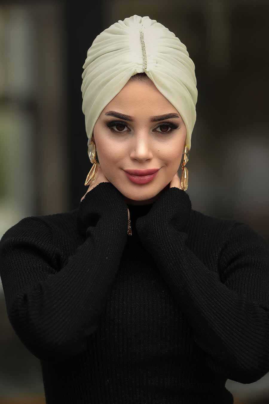 golden hijab cap
