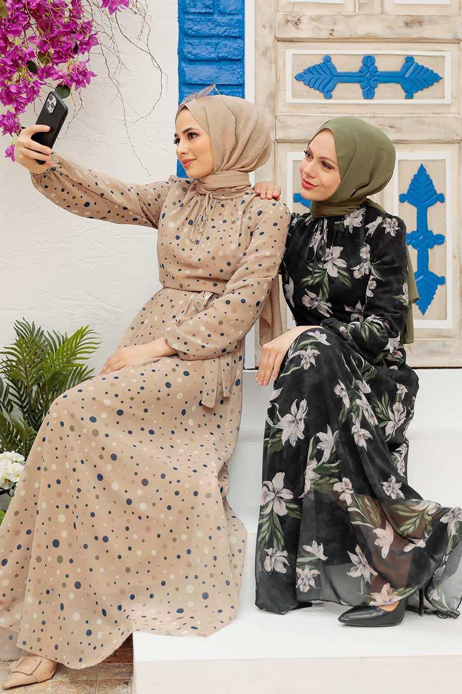 Beige Hijab Dress 279065BEJ