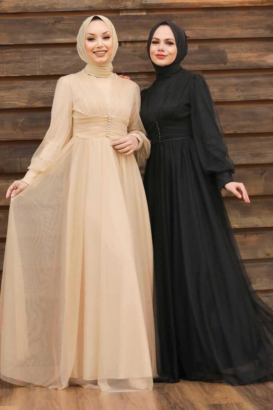 Neva Style - Plus Size Beige Islamic Wedding Gown 5478BEJ