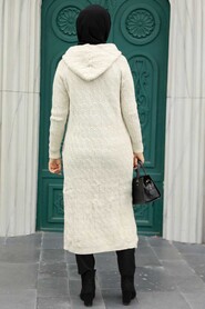 Beige Hijab Knitwear Cardigan 70250BEJ - Thumbnail