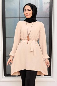 Beige Hijab Tunic 41022BEJ - Thumbnail