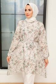 Beige Hijab Tunic 5704BEJ - Thumbnail