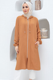 Biscuit Hijab Coat 2585BS - Thumbnail