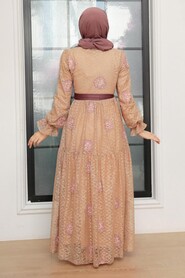 Biscuit Hijab Dress 1216BS - Thumbnail