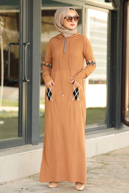 Biscuit Hijab Dress 2243BS - Neva-style.com