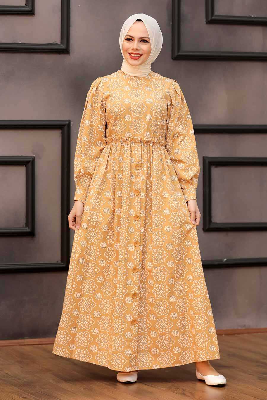 Biscuit Hijab Dress 4338BS - Neva-style.com