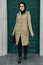 Biscuit Hijab Knitwear Cardigan 70710BS - Thumbnail