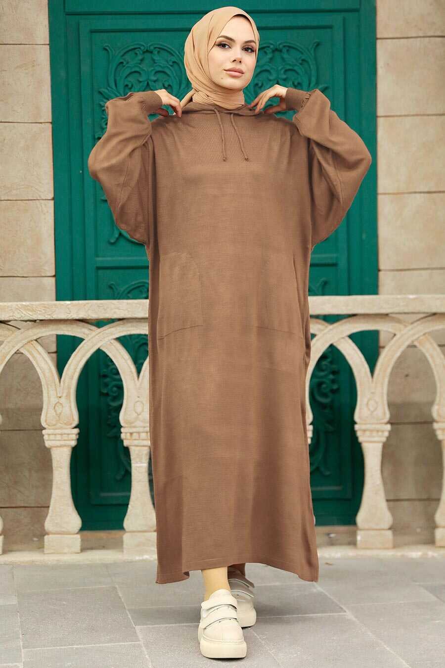 Biscuit Hijab Knitwear Dress 33902BS