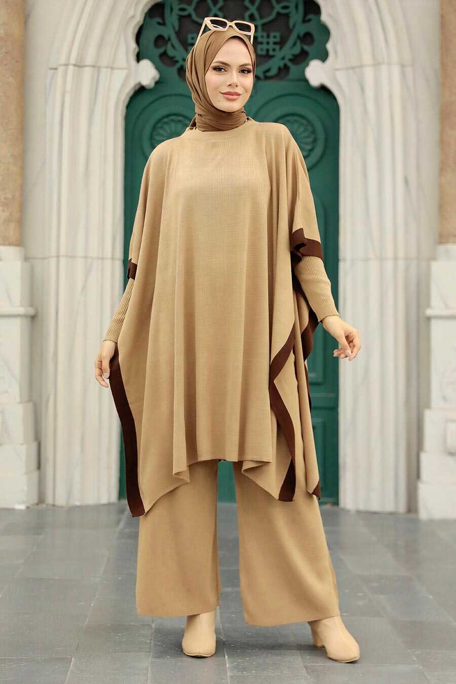 Biscuit Hijab Knitwear Triple Suit 33850BS
