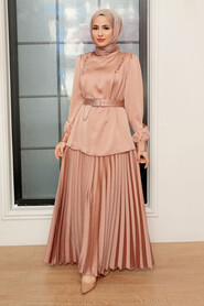 Biscuit Hijab Suit Dress 34621BS - Thumbnail