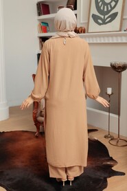 Biscuit Hijab Suit Dress 7686BS - Thumbnail