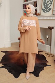 Biscuit Hijab Suit Dress 7687BS - Thumbnail