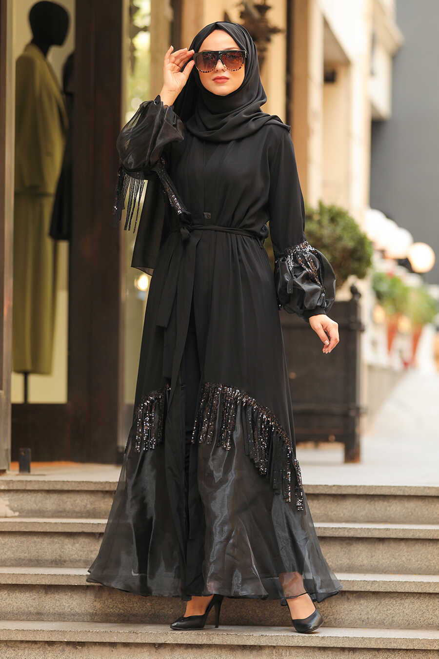 Black Hijab Abaya Suit 9164S