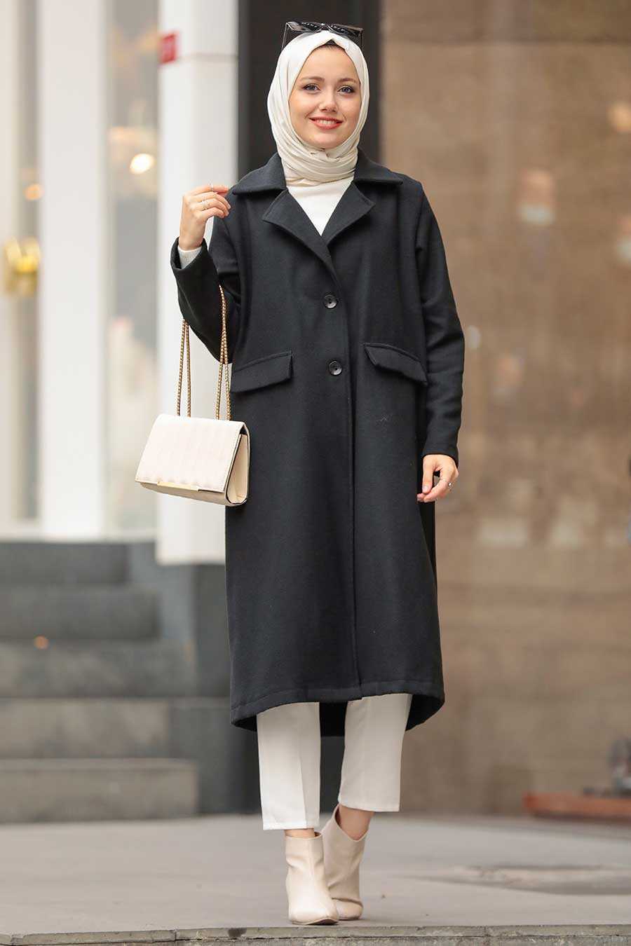 Black Hijab Coat 56720S