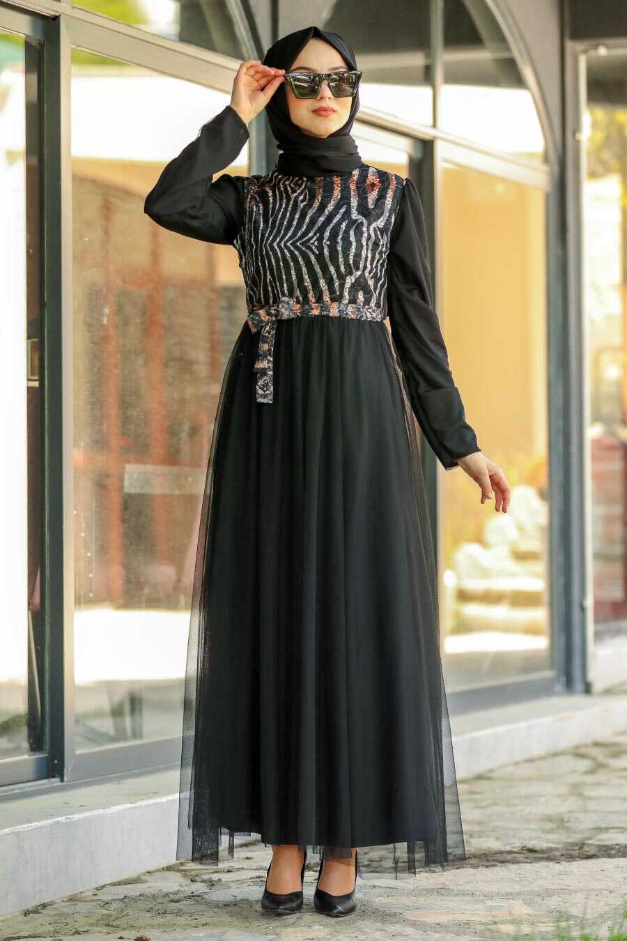 Black Hijab Daily Dress 1101S - Neva-style.com