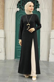Black Hijab Double Suit 52221S - Thumbnail