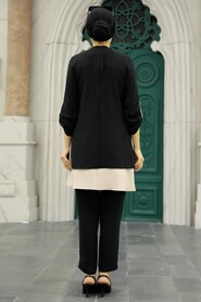 Black Hijab Double Suit 52251S - Thumbnail