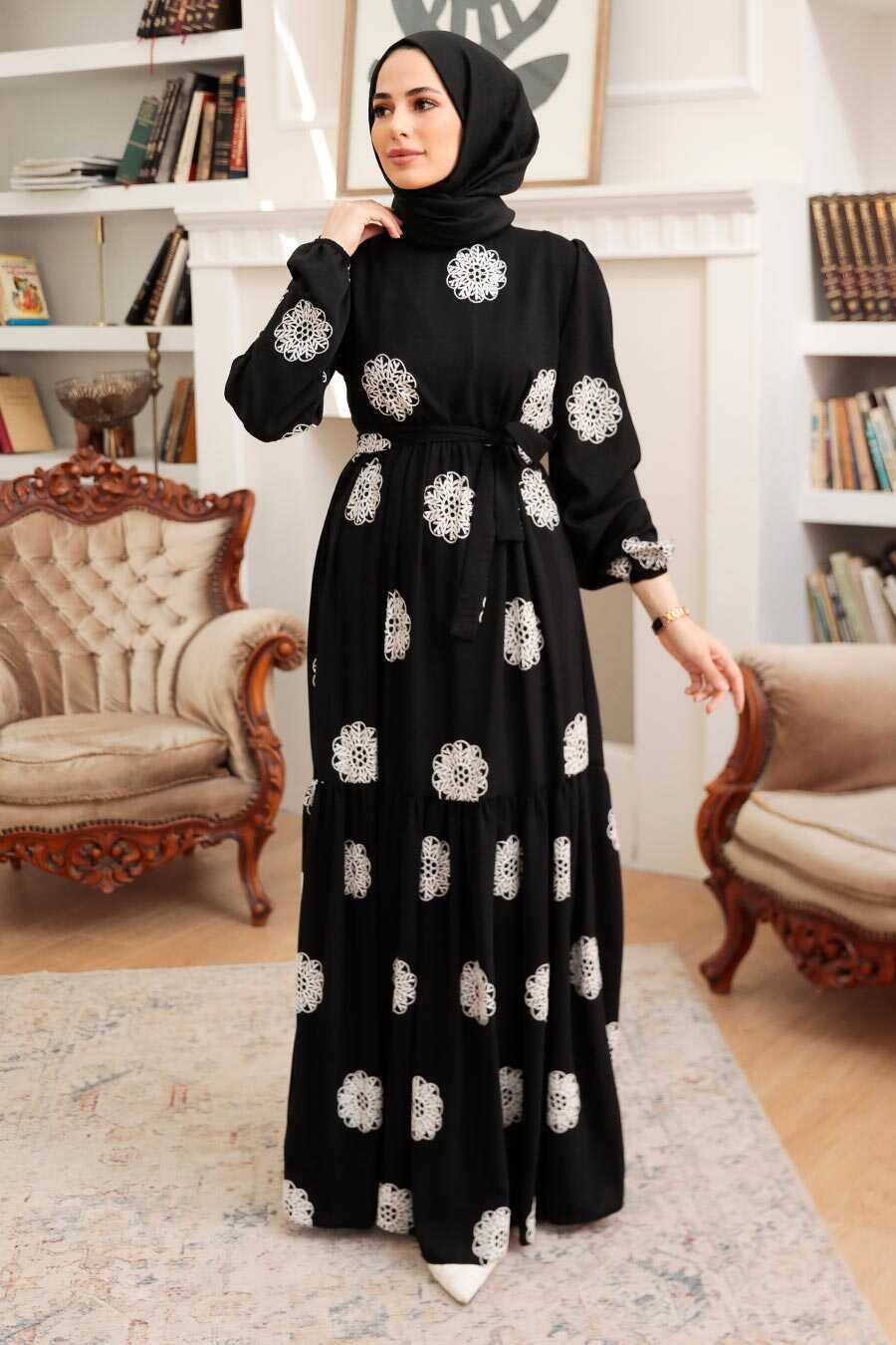 Black Hijab Dress 10281S