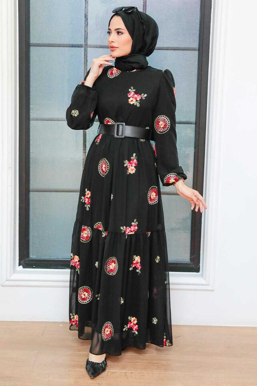 Black Hijab Dress 12040S
