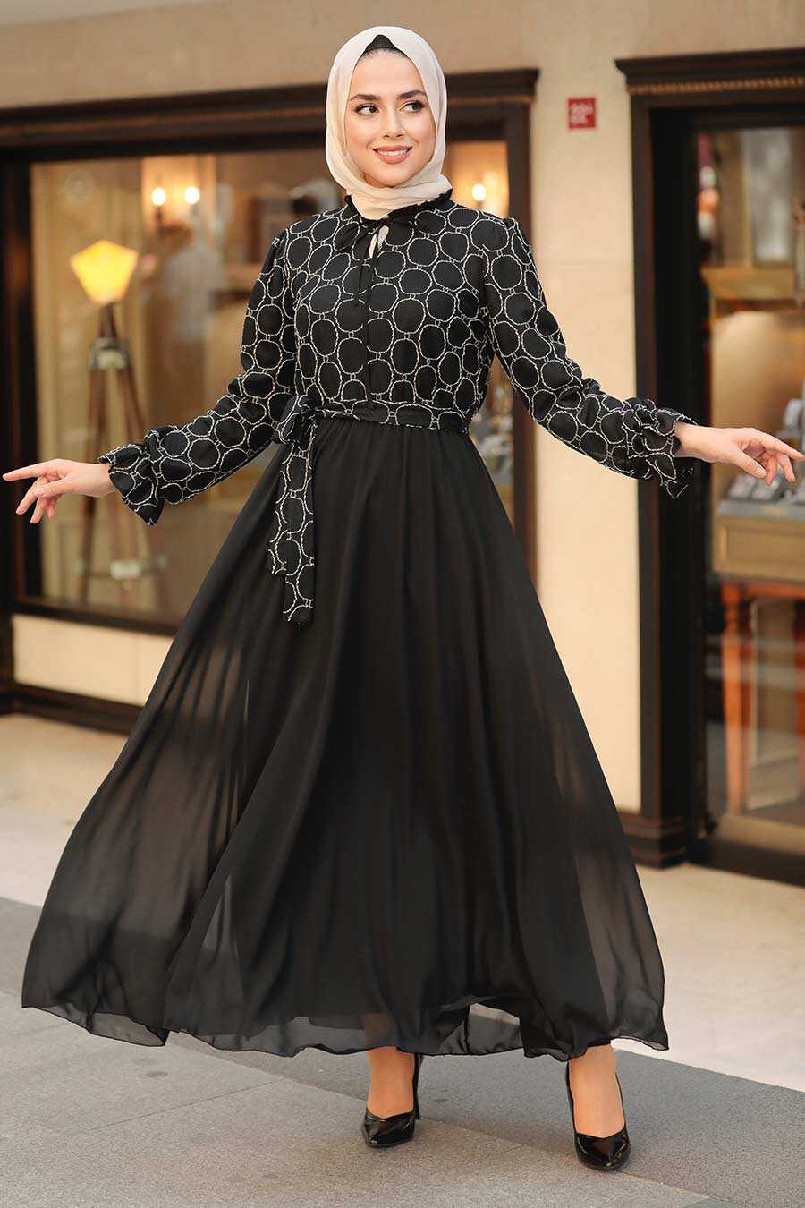 Black Hijab Dress 12051S