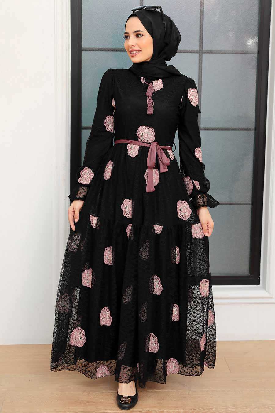 Black Hijab Dress 1216S