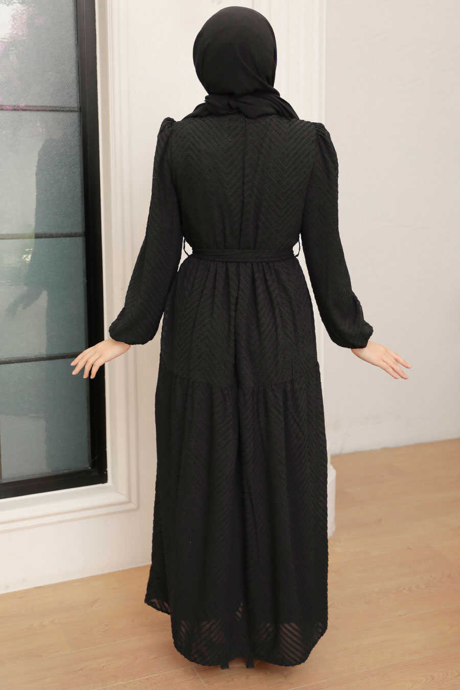 Black Hijab Dress 13290S