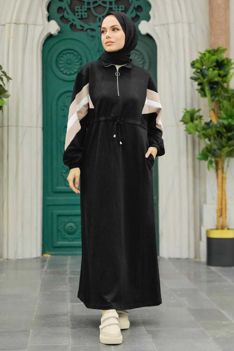 Black Hijab Dress 13610S