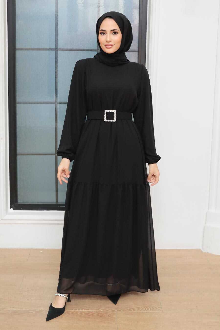 Black Hijab Dress 20804S