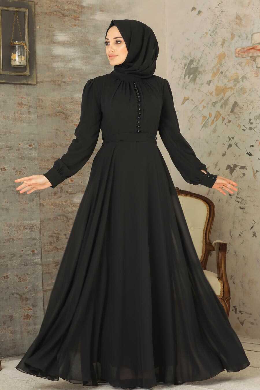 Black Hijab Dress 2703S - Neva-style.com