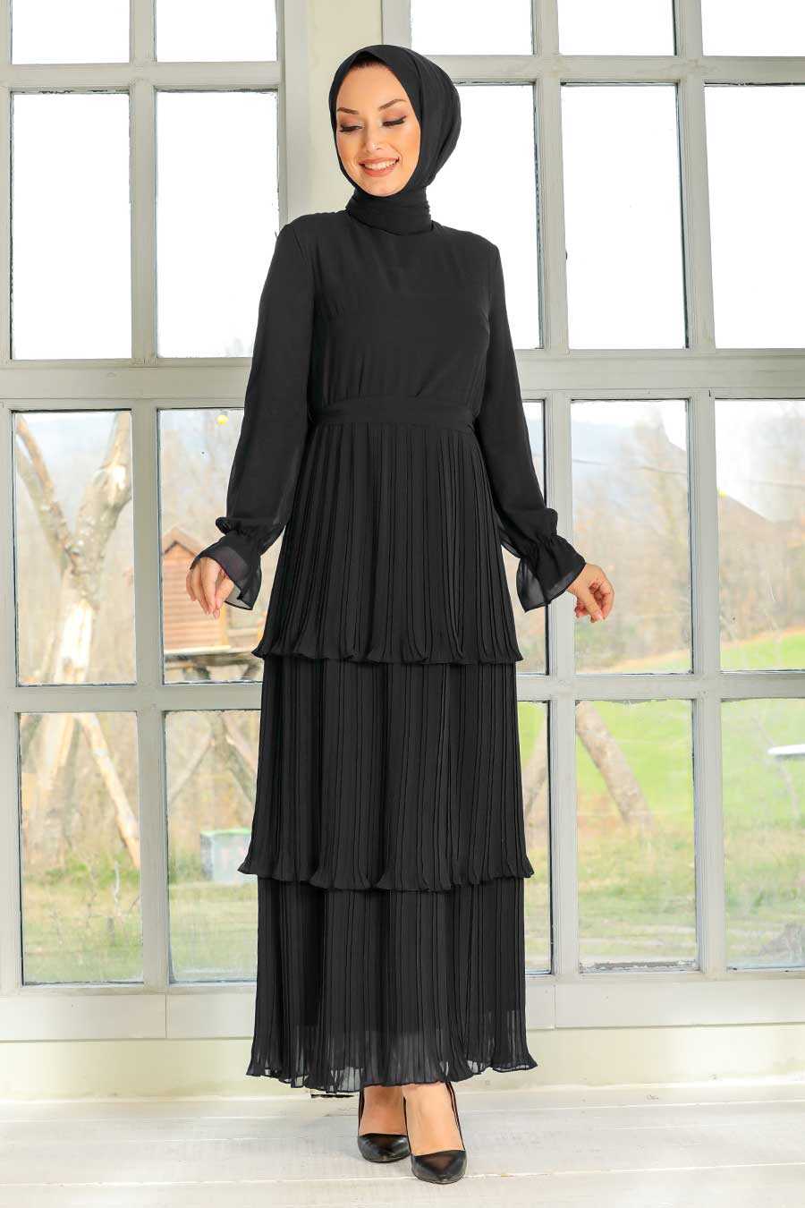 Black hijab dress 2733S