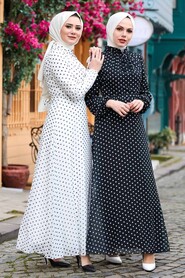 Black Hijab Dress 27909S - Thumbnail