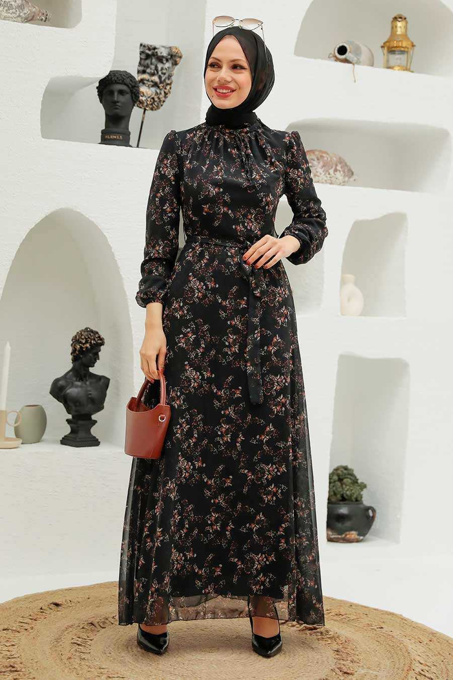 Black Hijab Dress 27923S