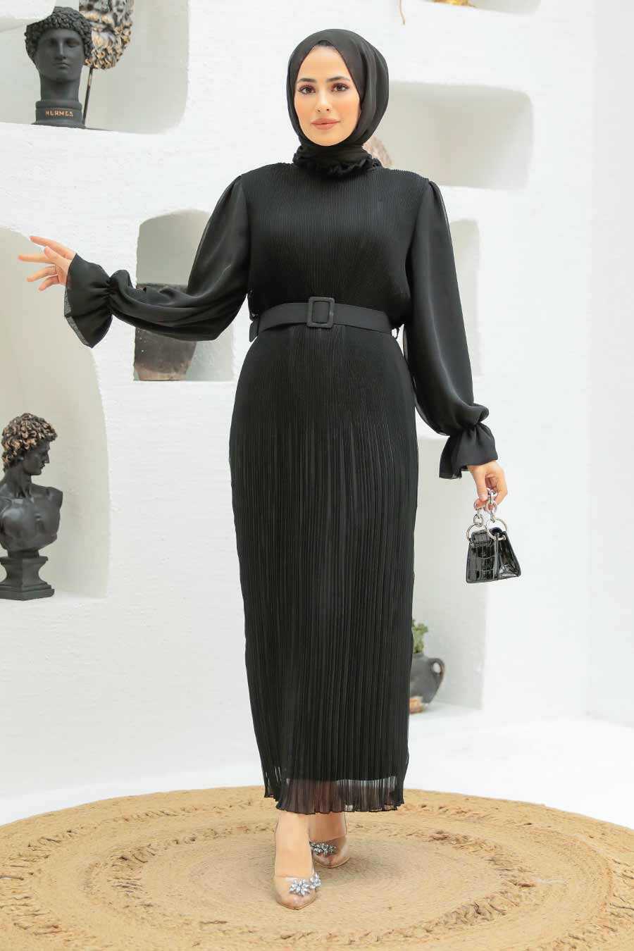 Black Hijab Dress 3343S - Neva-style.com