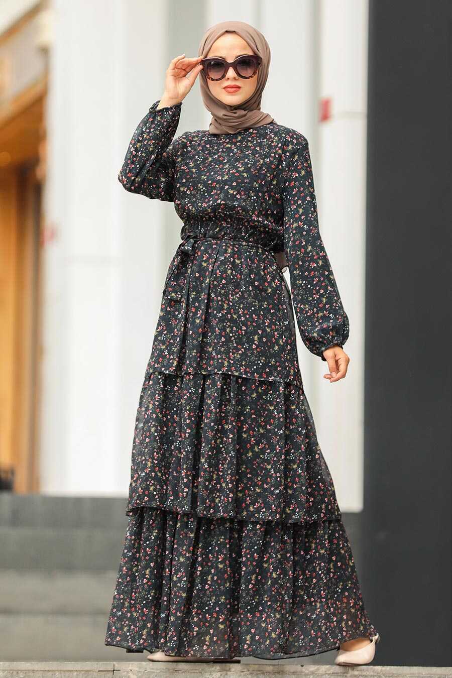 Black Hijab Dress 53471S - Neva-style.com