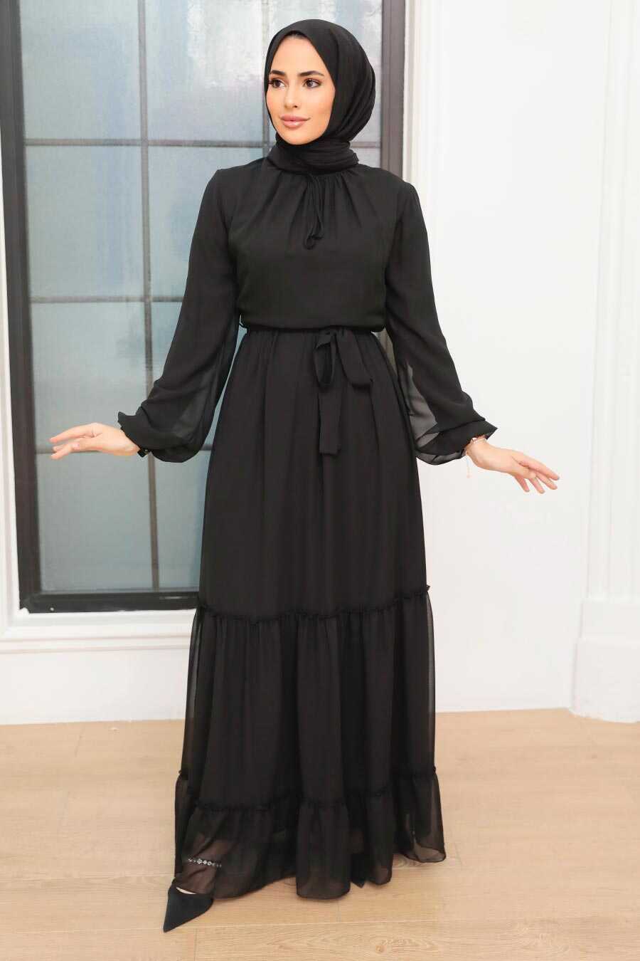 Black Hijab Dress 5726S