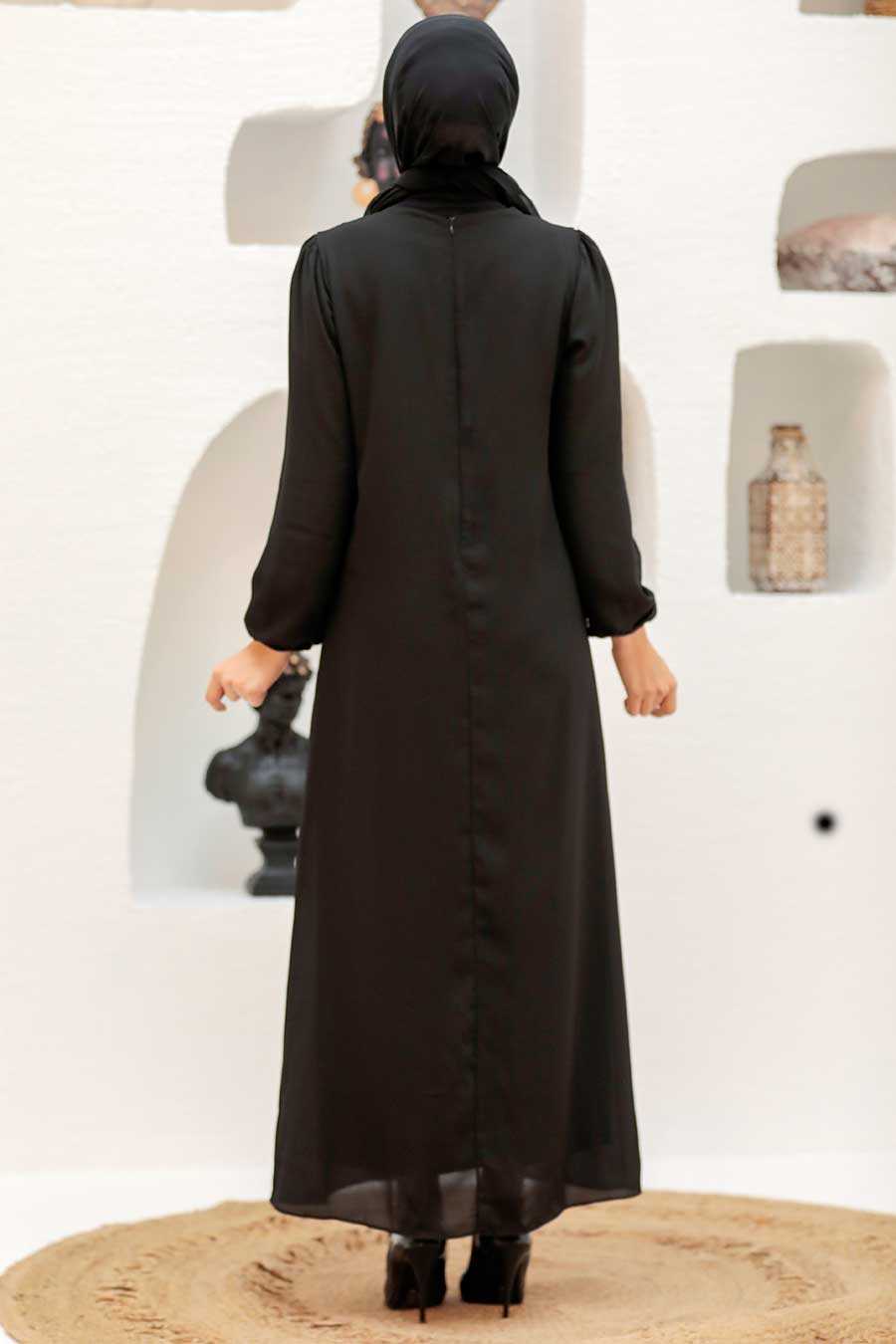 Black Hijab Evening Dress 12951S