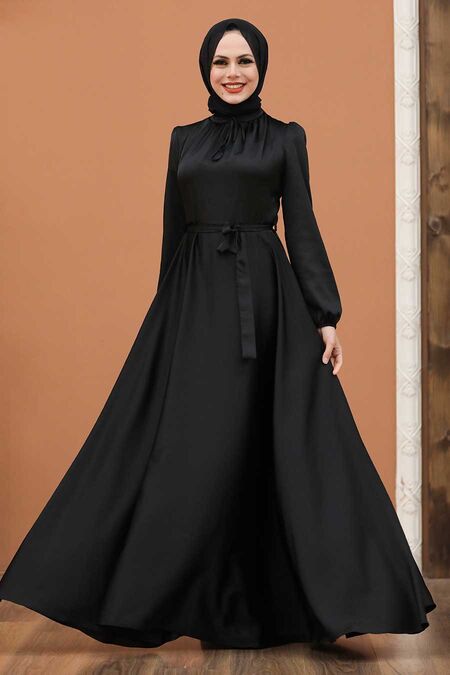 Black Hijab Evening Dress 25130S - Neva-style.com