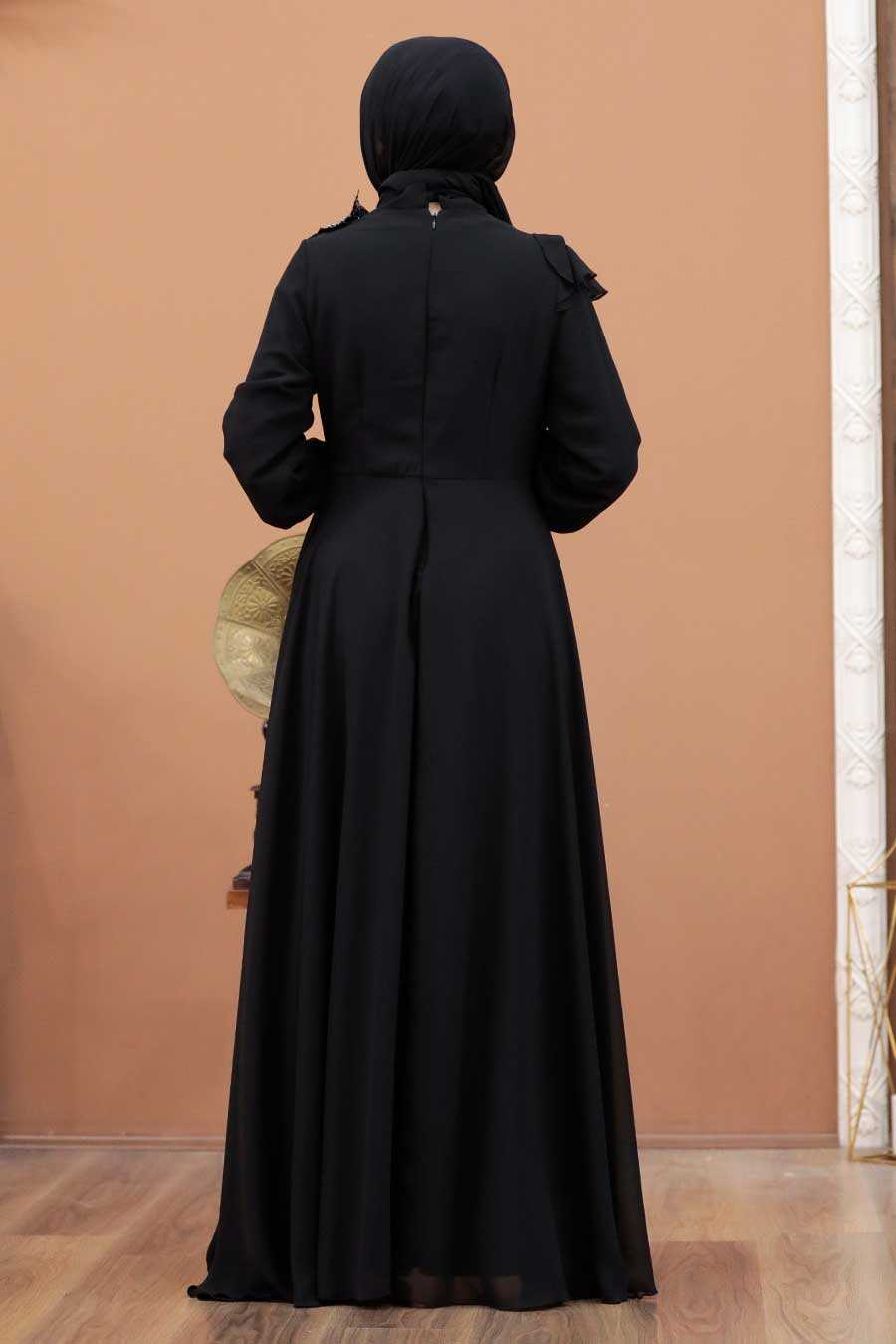 Neva Style - Long Black Muslim Wedding Dress 25791S