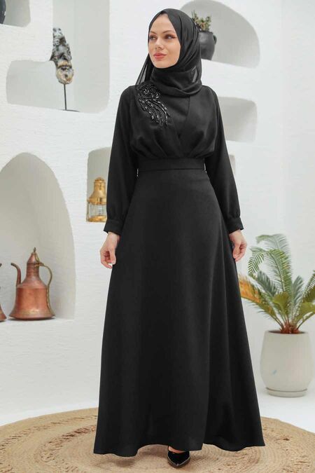 Black Hijab Evening Dress 3305S - Neva-style.com