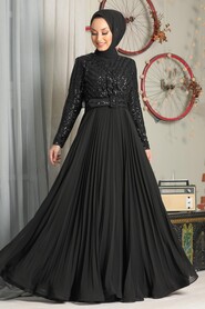 Black Hijab Evening Dress 33130S - Neva-style.com