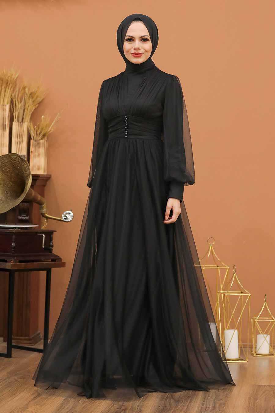 Neva Style - Plus Size Black Islamic Wedding Gown 5478S
