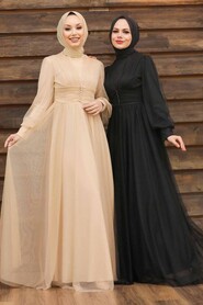 Neva Style - Plus Size Black Islamic Wedding Gown 5478S - Thumbnail