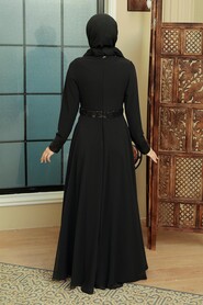 Black Hijab Evening Dress 5793S - Thumbnail